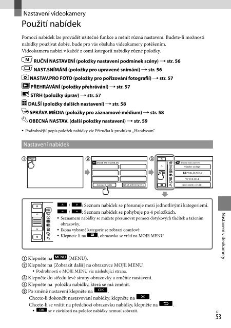 Sony HDR-XR155E - HDR-XR155E Istruzioni per l'uso Ceco