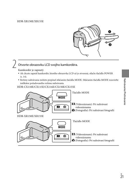 Sony HDR-XR155E - HDR-XR155E Istruzioni per l'uso Ceco