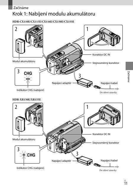 Sony HDR-XR155E - HDR-XR155E Istruzioni per l'uso Ceco