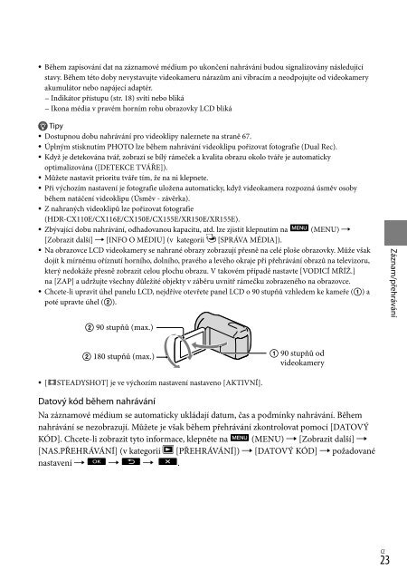 Sony HDR-XR155E - HDR-XR155E Istruzioni per l'uso Ceco