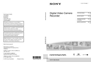 Sony DCR-SX22E - DCR-SX22E Istruzioni per l'uso Polacco