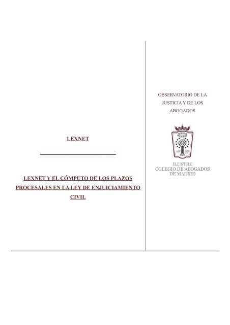 LEXNET Y CÓMPUTO DE PLAZOS procesales