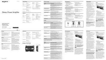 Sony XM-GTX6041 - XM-GTX6041 Istruzioni per l'uso Svedese