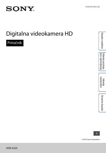 Sony HDR-AS20 - HDR-AS20 Guida allâuso Sloveno