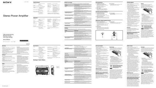Sony XM-GTX6021 - XM-GTX6021 Istruzioni per l'uso Svedese
