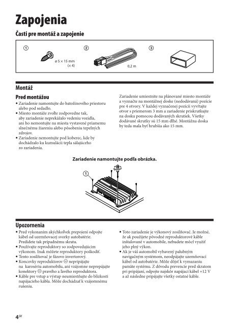 Sony XM-GTX6020 - XM-GTX6020 Istruzioni per l'uso Slovacco