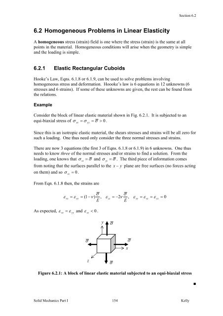 Homogeneous Problems 6.2 Homogeneous Problems in Linear Elasticity