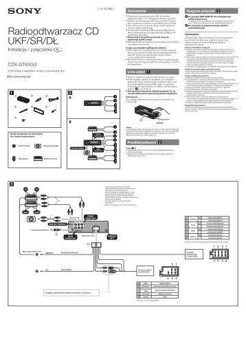 Sony CDX-GT650UI - CDX-GT650UI Guida di installazione Polacco