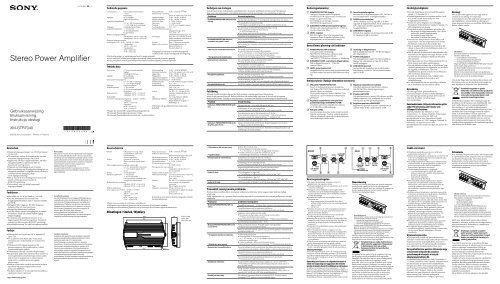 Sony XM-GTR7040 - XM-GTR7040 Istruzioni per l'uso Olandese