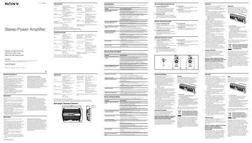 Sony XM-GTX6040 - XM-GTX6040 Istruzioni per l'uso Tedesco