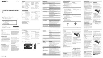 Sony XM-GTX6021 - XM-GTX6021 Istruzioni per l'uso Inglese