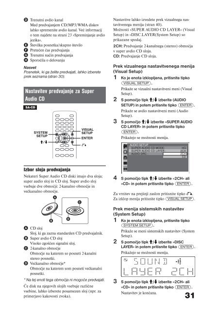 Sony MEX-DV1000 - MEX-DV1000 Istruzioni per l'uso Sloveno
