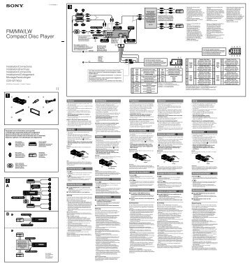 Sony CDX-GT740UI - CDX-GT740UI Guida di installazione Italiano