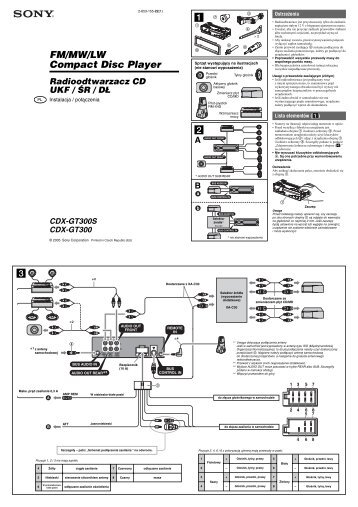 Sony CDX-GT300 - CDX-GT300 Guida di installazione Polacco