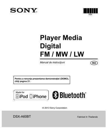 Sony DSX-A60BT - DSX-A60BT Istruzioni per l'uso Rumeno