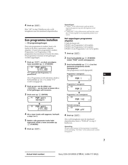 Sony CDX-C910RDS - CDX-C910RDS Istruzioni per l'uso Portoghese