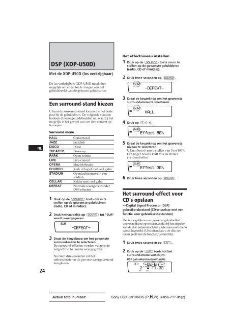 Sony CDX-C910RDS - CDX-C910RDS Istruzioni per l'uso Portoghese