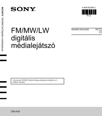 Sony DSX-A30 - DSX-A30 Istruzioni per l'uso Ungherese