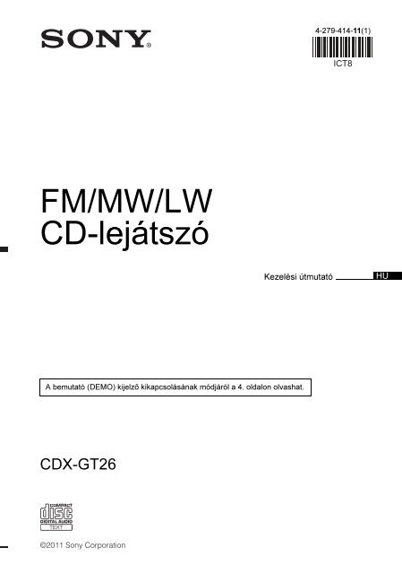 Sony CDX-GT26 - CDX-GT26 Istruzioni per l'uso Ungherese