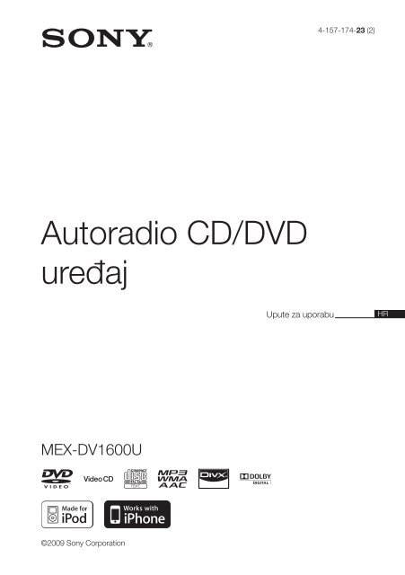 Sony MEX-DV1600U - MEX-DV1600U Istruzioni per l'uso Croato