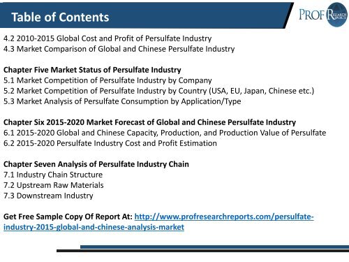 GLOBAL AND CHINESE PERSULFATE INDUSTRY, 2015 MARKET RESEARCH REPORT