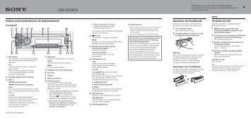 Sony CDX-G1001U - CDX-G1001U Guida di configurazione rapid Tedesco