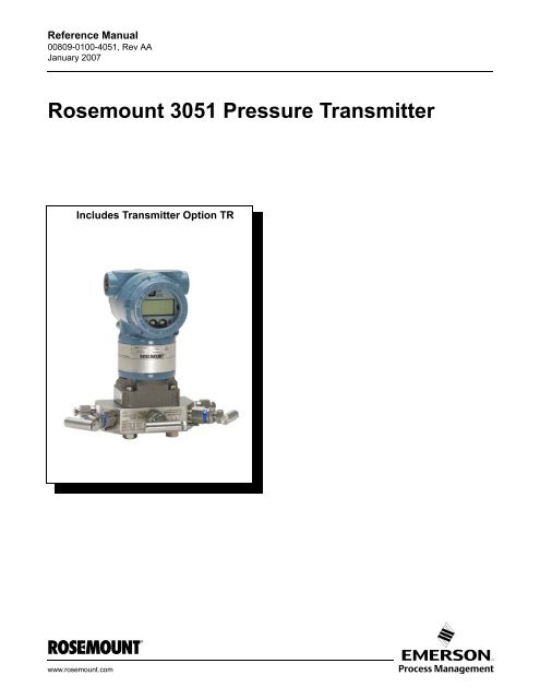 Rosemount 3051 Pressure Transmitter - Emerson Process ...
