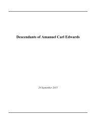 Descendants of Amanuel Carl Edwards