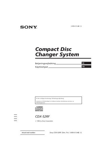 Sony CDX-52RF - CDX-52RF Istruzioni per l'uso Danese