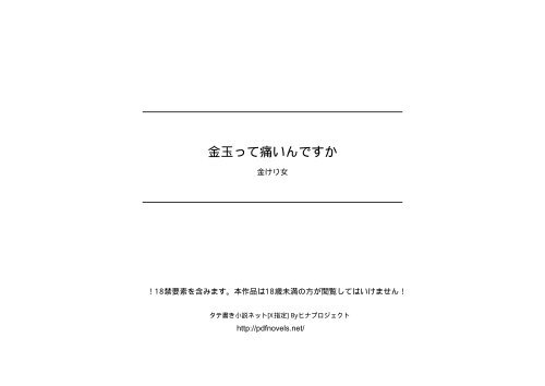 金玉って痛いんですか 小説家になろう