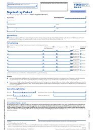 Depotauftrag Verkauf - Fondsdepot Bank