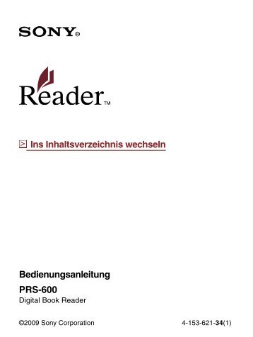 Sony PRS-600 - PRS-600 Istruzioni per l'uso Tedesco