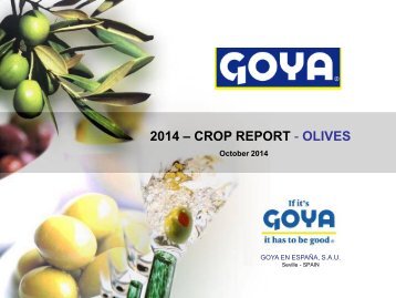 GOYA OLIVE CROP REPORT 2014 Initial October 2014