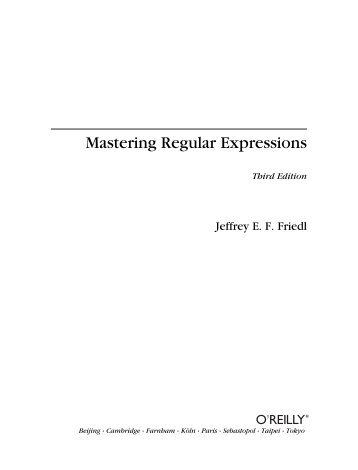 Mastering Regular Expressions, 3rd Edition