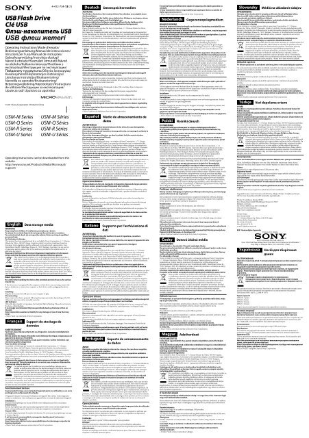 Sony USM8GQ - USM8GQ Istruzioni per l'uso Lituano