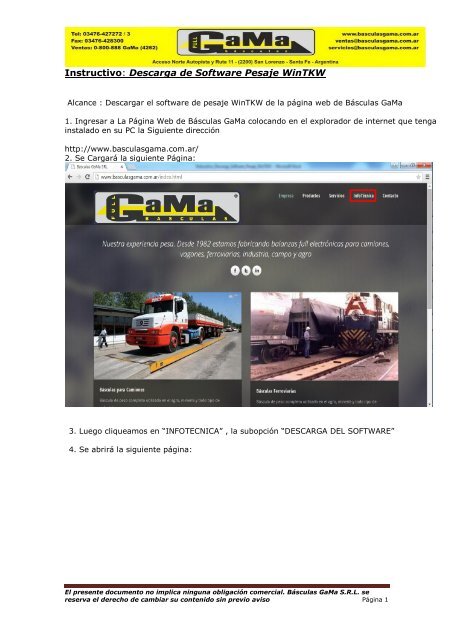 Instructivo Descarga de Software Pesaje WinTKW