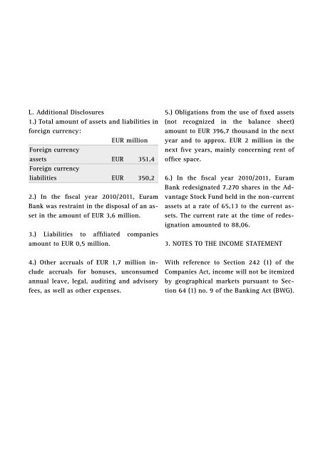 Annual Report of Euram Bank Vienna 2010/2011