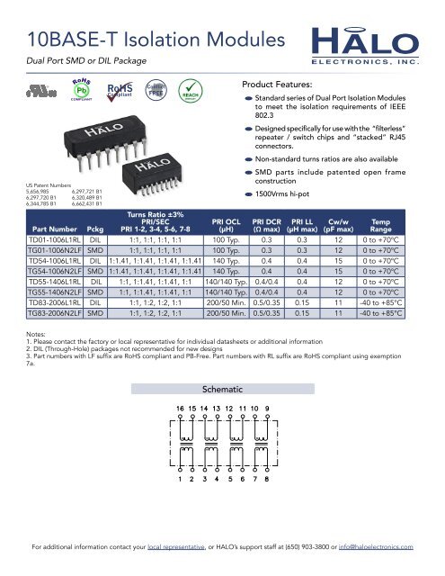 10BASE-T Isolation Modules