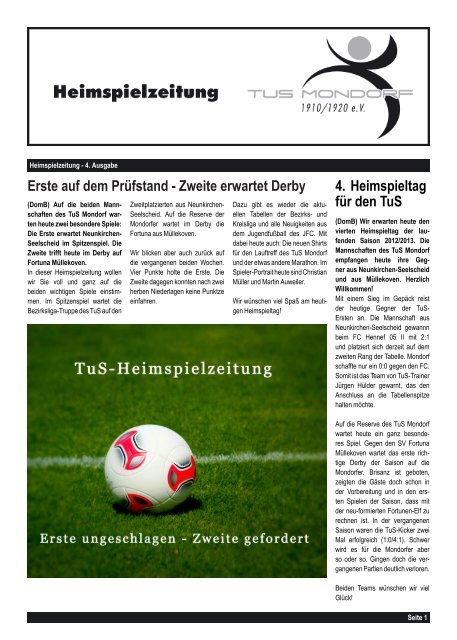 Heimspielzeitung - TuS Mondorf