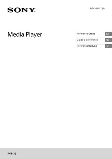 Sony FMP-X5 - FMP-X5 Guida di riferimento Francese