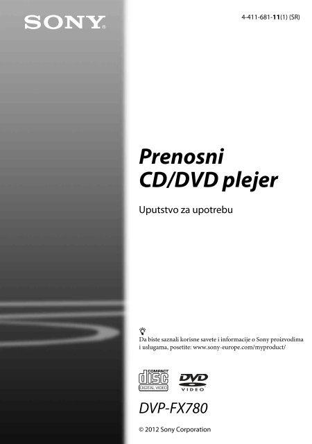 Sony DVP-FX780 - DVP-FX780 Istruzioni per l'uso Serbo