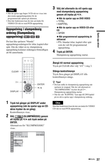 Sony DVP-NS333 - DVP-NS333 Istruzioni per l'uso Svedese