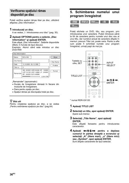 Sony RDR-GX220 - RDR-GX220 Istruzioni per l'uso Rumeno