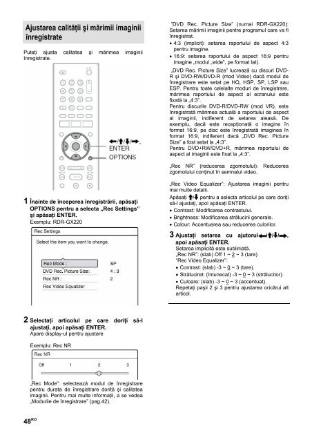 Sony RDR-GX220 - RDR-GX220 Istruzioni per l'uso Rumeno