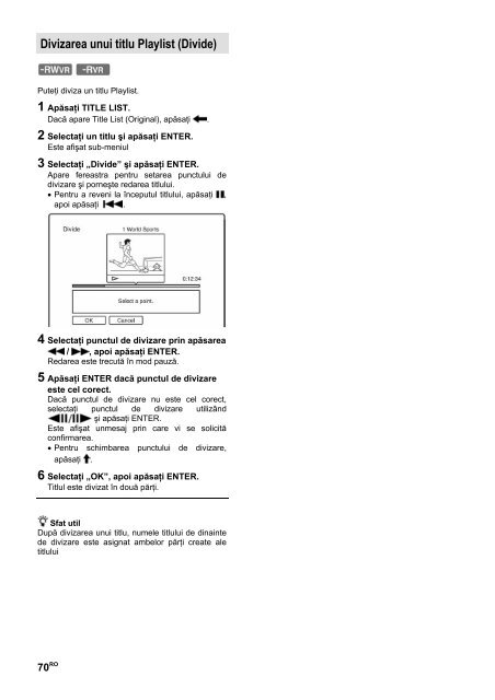 Sony RDR-GX220 - RDR-GX220 Istruzioni per l'uso Rumeno