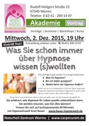 Fachvortrag Hypnose am 2.12.2015