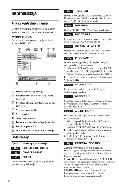 Sony DVP-SR700H - DVP-SR700H Istruzioni per l'uso Serbo
