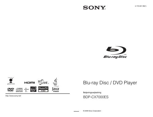 Sony BDP-CX7000ES - BDP-CX7000ES Istruzioni per l'uso Danese