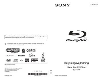 Sony BDP-S760 - BDP-S760 Istruzioni per l'uso Danese