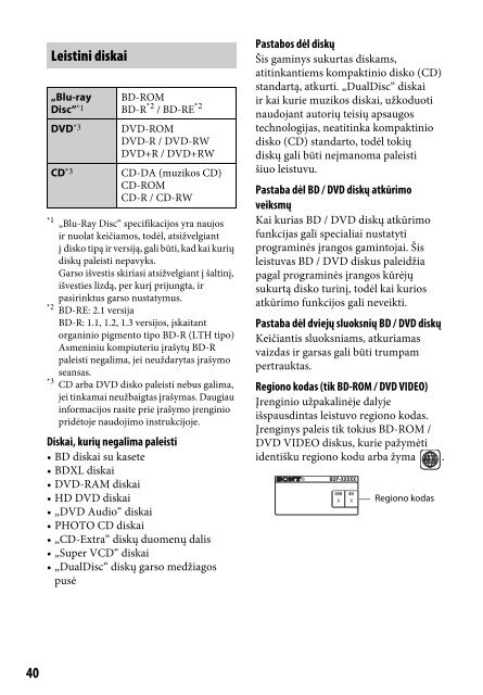 Sony BDP-S1200 - BDP-S1200 Istruzioni per l'uso Lituano